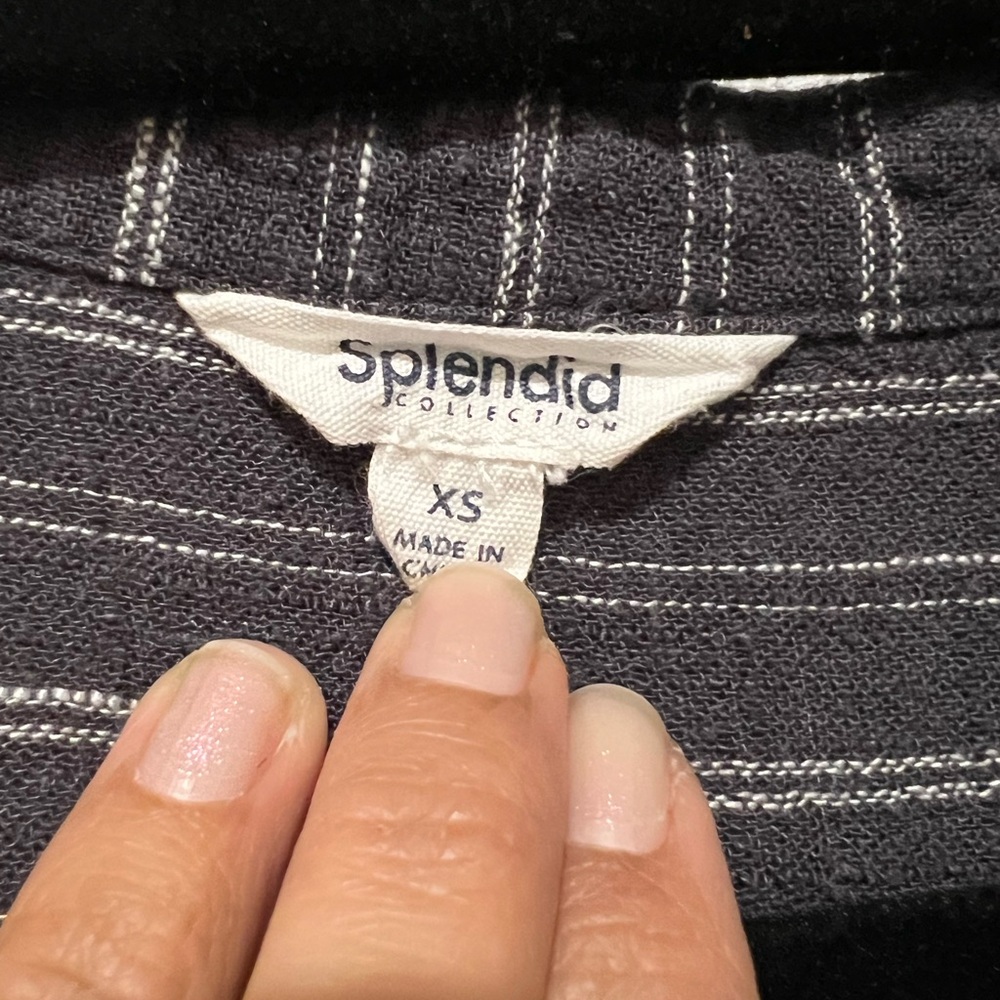 Splendid Black Striped Top XS